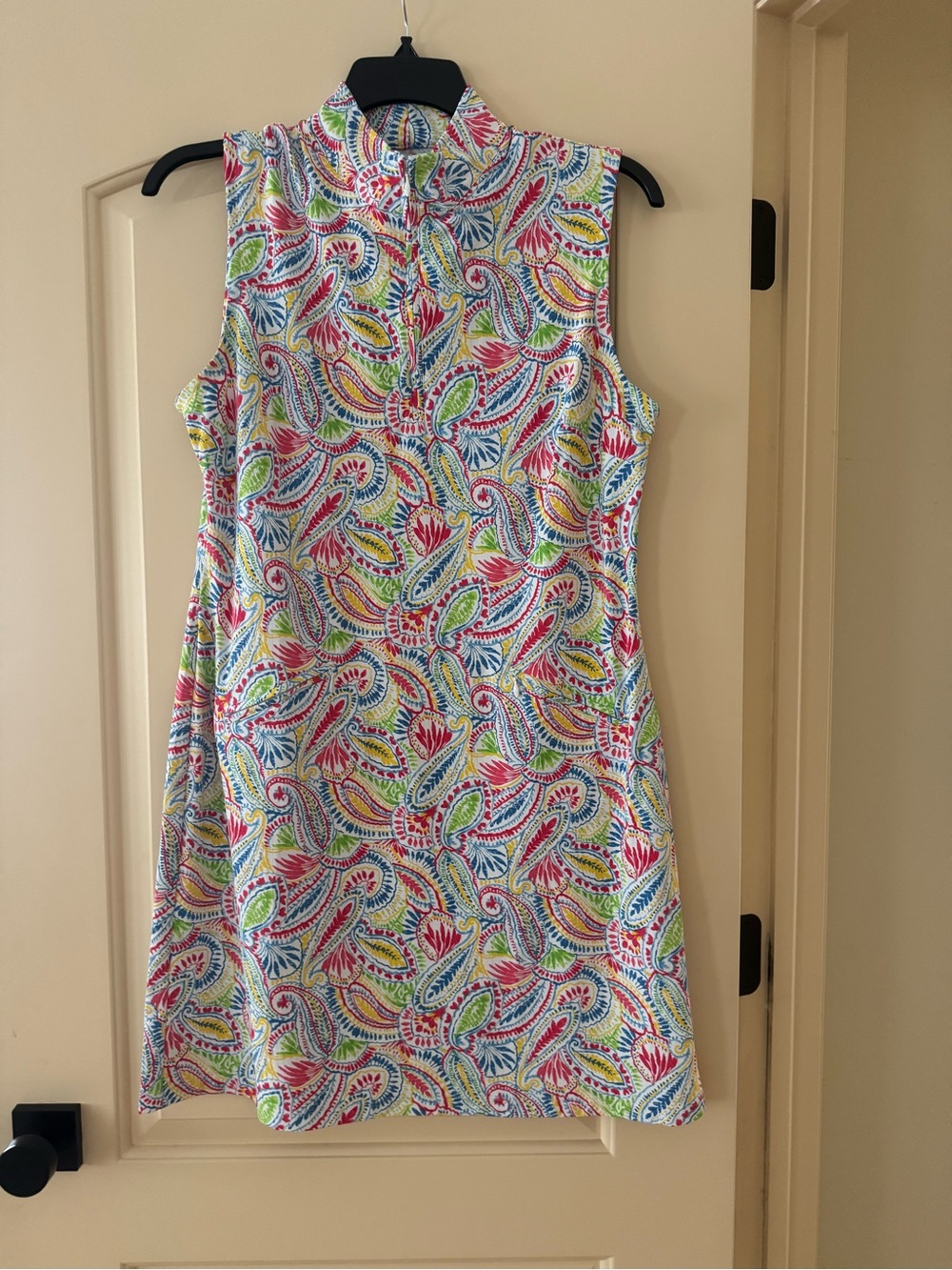 IBKUL Size L Sleeveless Paisley Shift Dress in Multicolor